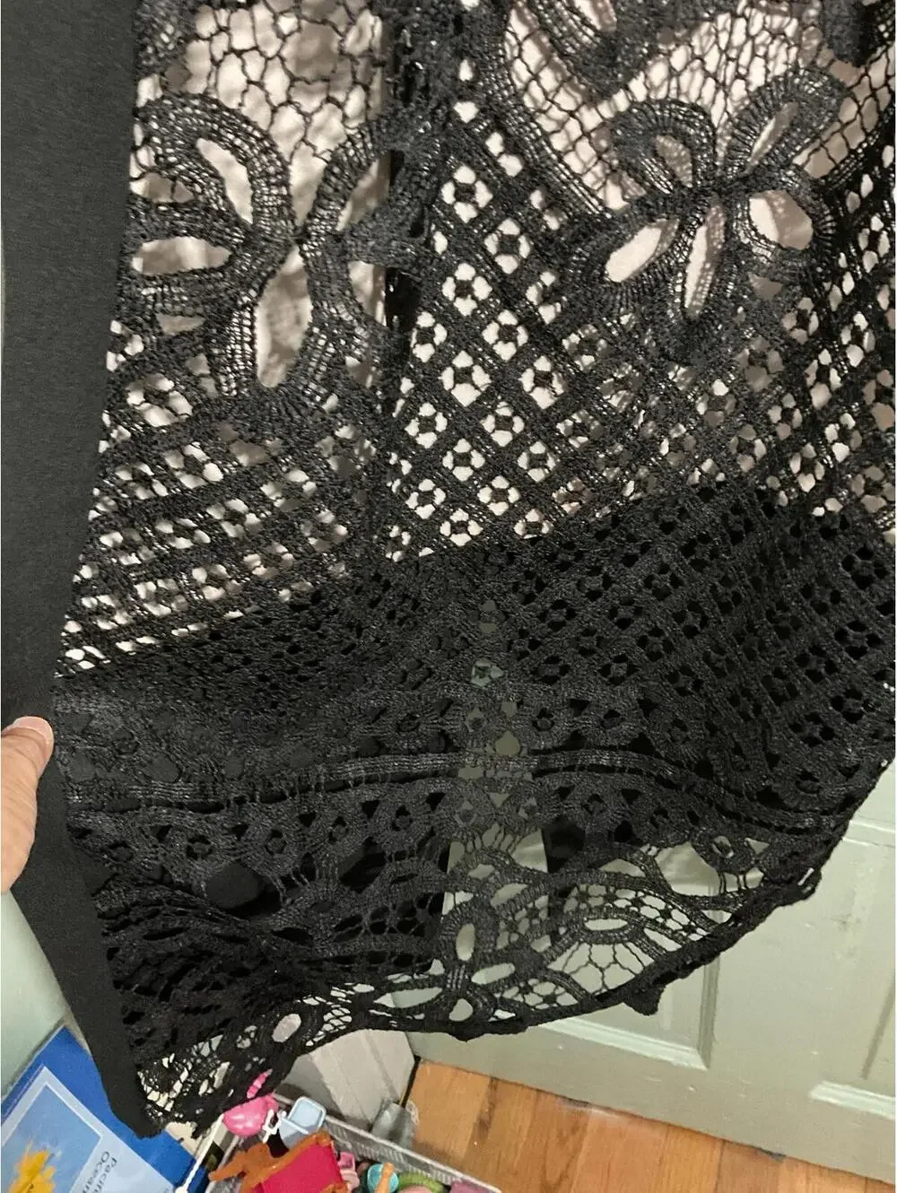 Elly Bazaar Black Lace Midi Dress with Sleeveless Design Large - Picture 6 of 11